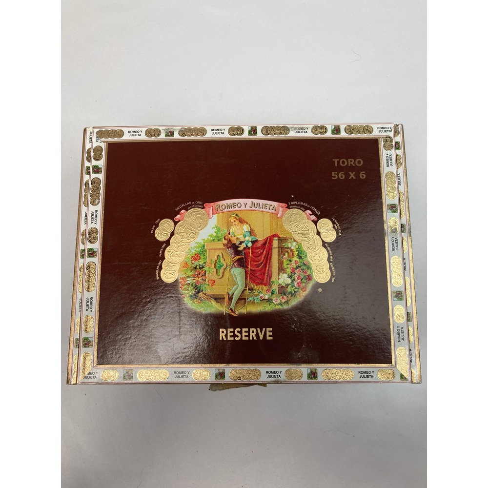Collectible Cigar Box Romeo y Julieta Reserve Empty Home Decor Storage Keepsake